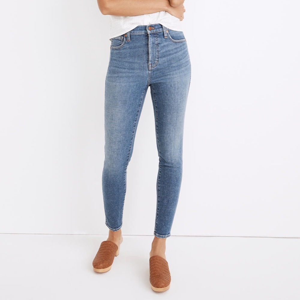 NWT Madewell 10" High-Rise Skinny Crop Jeans in Bradfield Wash